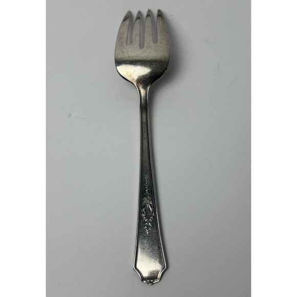 1847 Rogers Bros 1924 Ancestral Meat Serving Fork Antique Victorian Silverplate - Picture 5 of 7